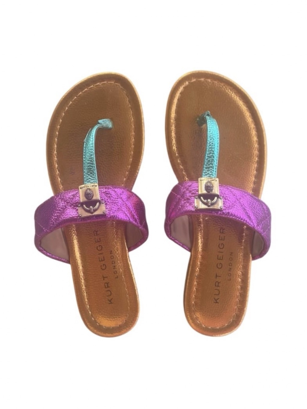 Kurt Geiger London Women's Metallic Purple Flip Flop Sandals (W)6